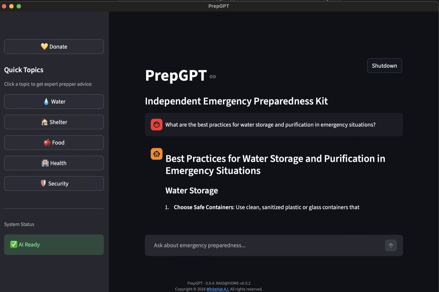 PrepGPT app screenshot
